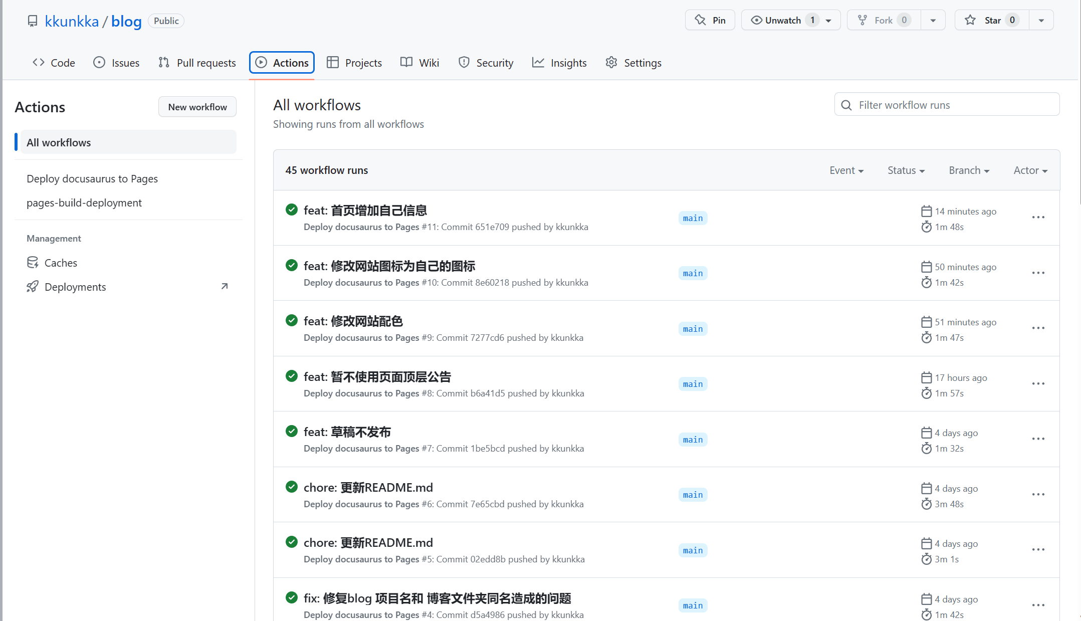 部署Docusaurus到Github Pages | Kkun Kka